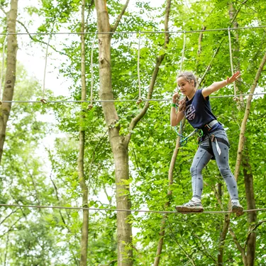 Tight Rope Walking At Brand New Go Ape At Chessington World Of Adventures Resort