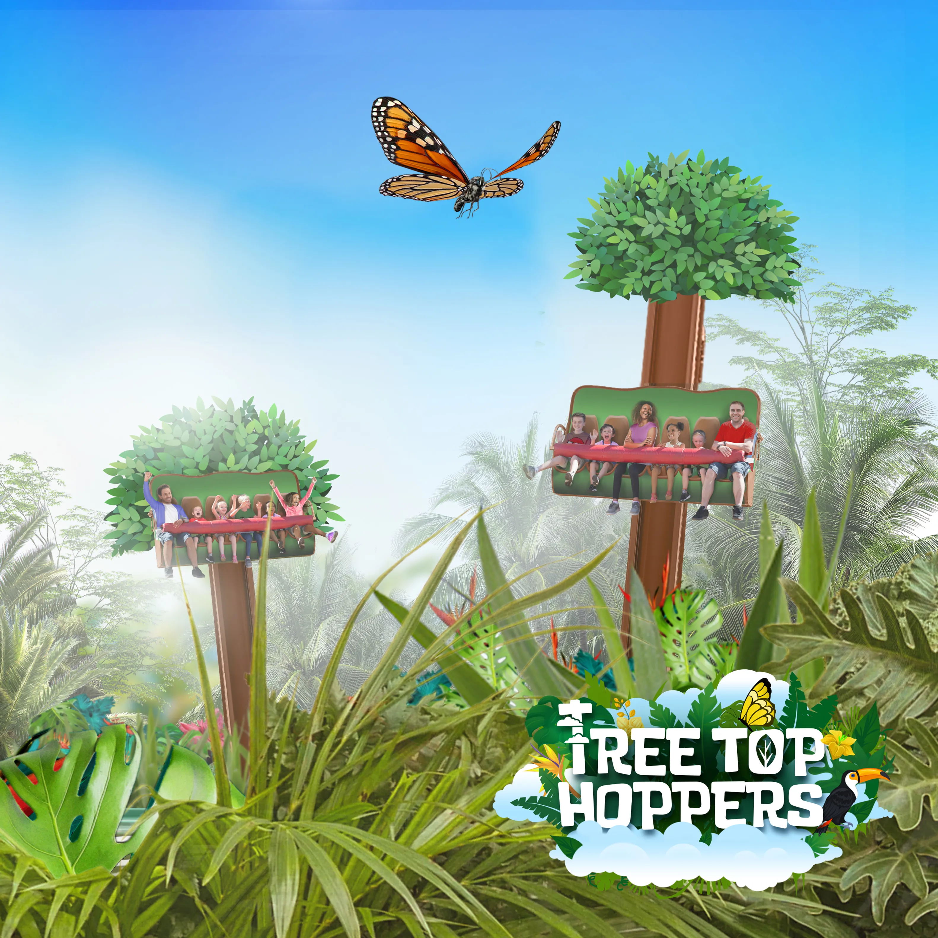 Treetop Hoppers in The Rainforest at Chessington World of Adventures Resort