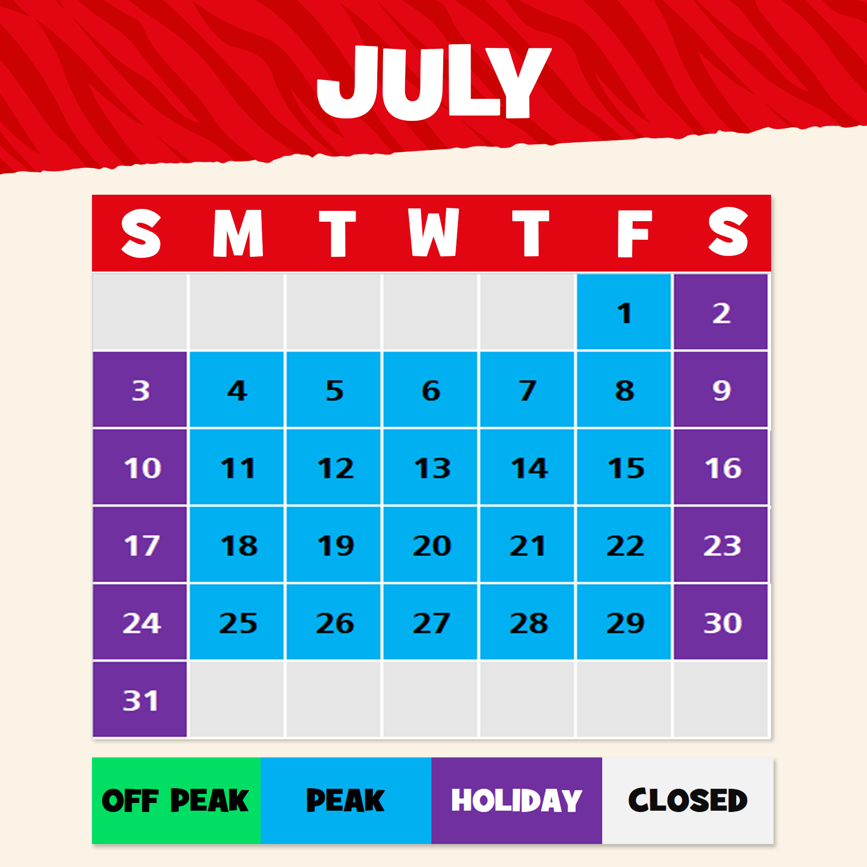 July Education Calendar