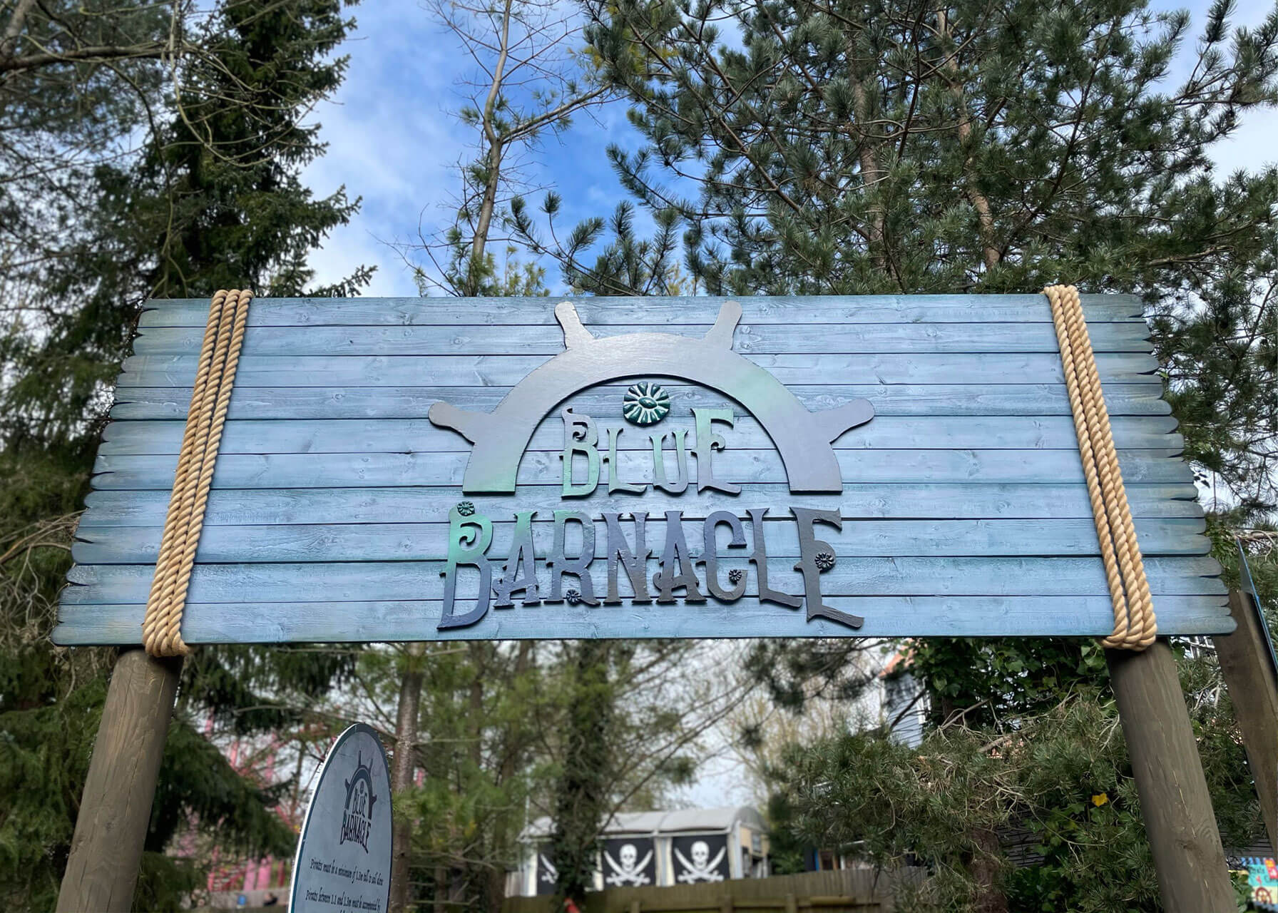 Blue Barnacle Theme Park Sign