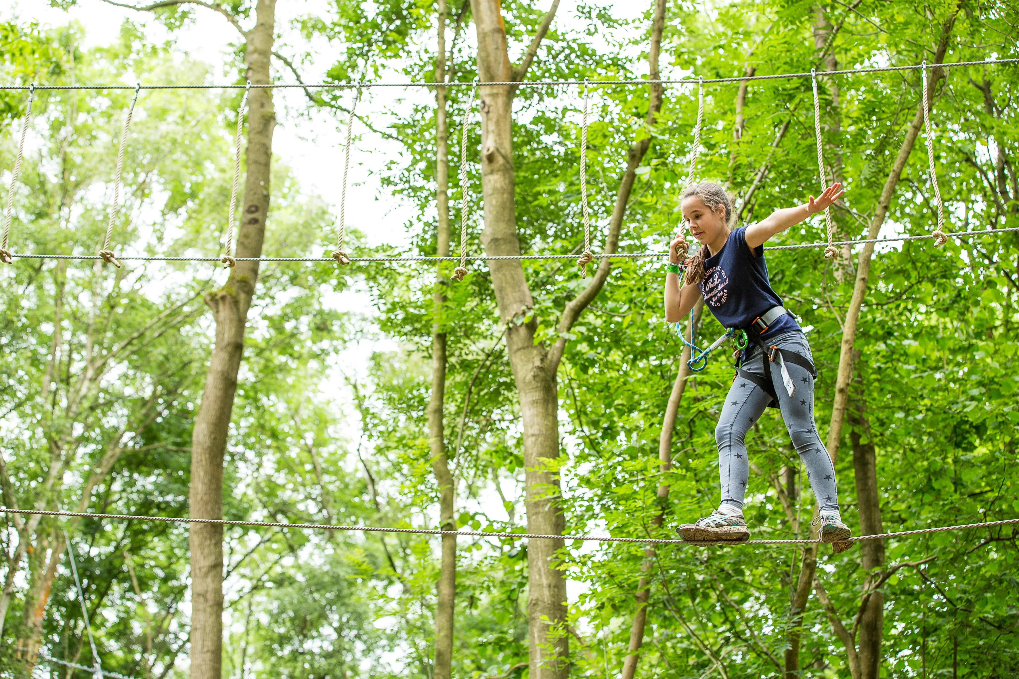 Tight Rope Walking At Brand New Go Ape At Chessington World Of Adventures Resort