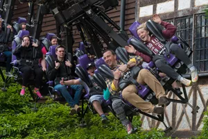 Families enjoying Vampire ride at Chessington World of Adventures Resort
