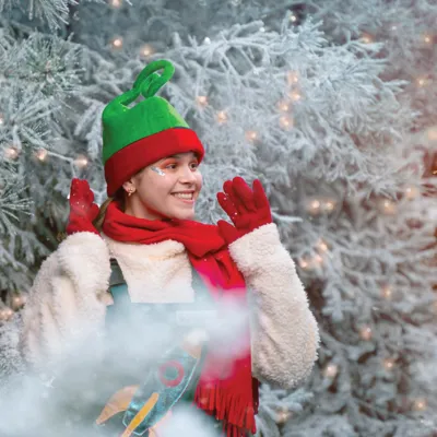 Elf in Winter trees