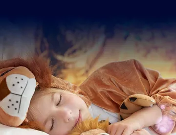 Web Image - child sleeping in lion costume