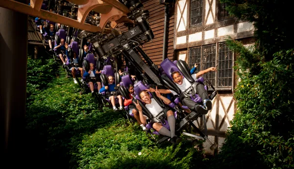 Students on a ride at Chessington World of Adventures Resort