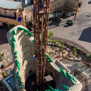 Chessington World of Adventures Resort prepares to reopen - Engineer climbs Croc Drop